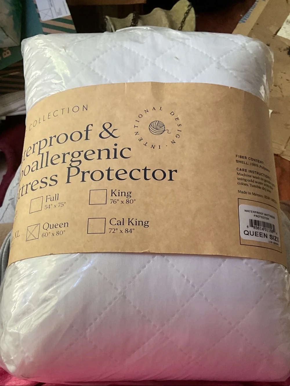 Basic Collection Waterproof Hypoallergenic Mattress Protector - White (Queen)